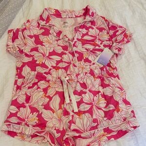 Stars Above Pink Floral Pajama Set